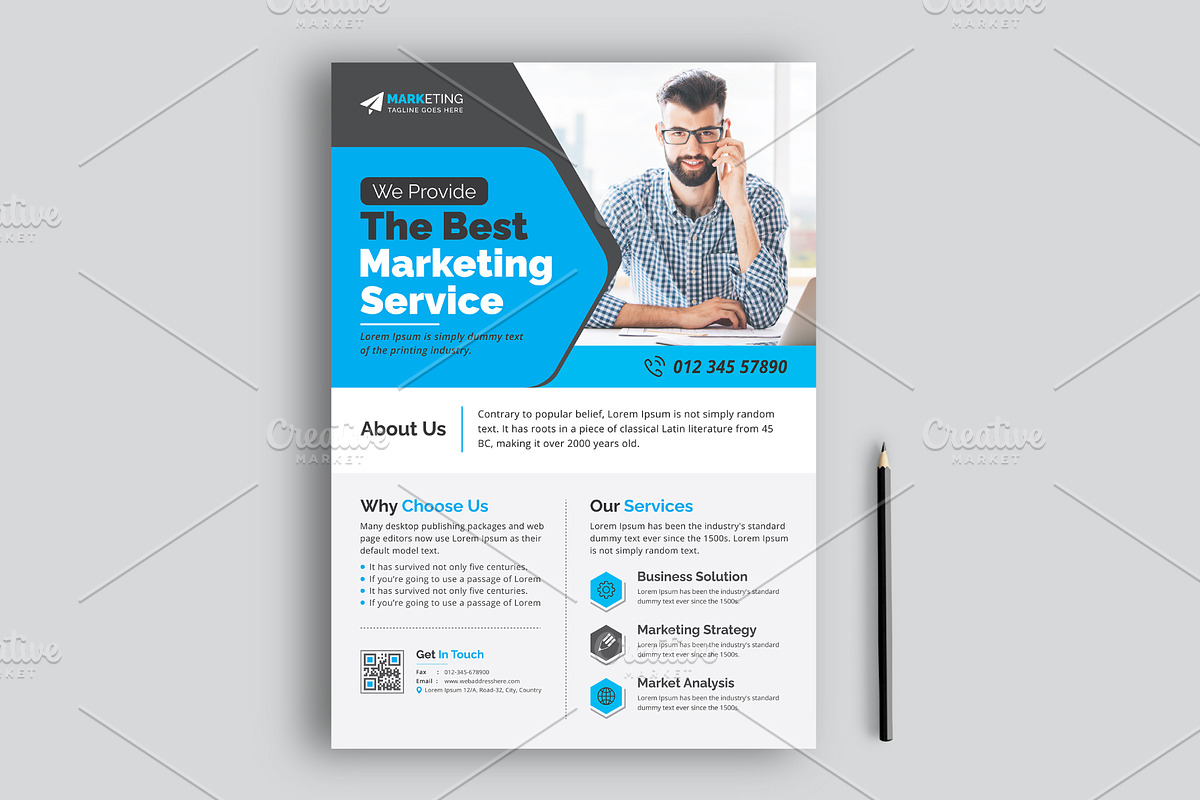 Corporate Business Flyer Template, a Flyer Template by GraphicsBurg (Photo 2 of 2)