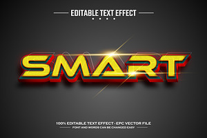 Smart editable text effect template