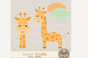 Baby Giraffe Digital Paper & Clipart, a Pattern Graphic by JennyL Designs (Thumbnail 2 of 5)