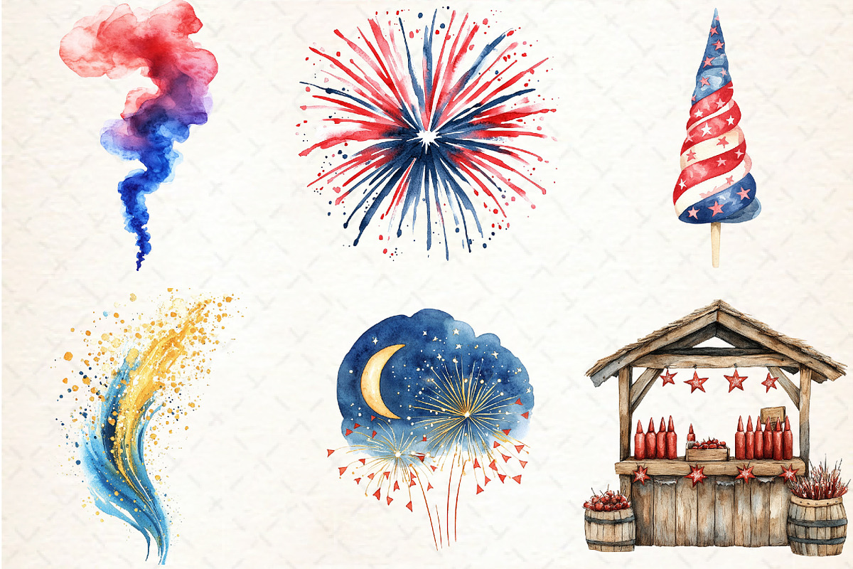 4th of July Fireworks Sublimation, an Illustration by Libby Wishes (Photo 2 of 6)