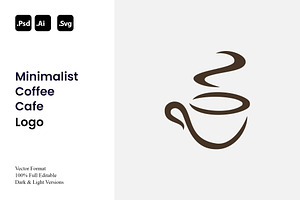 Minimalist Coffee Cafe Logo, a Branding & Logo Template by Luxury Logos