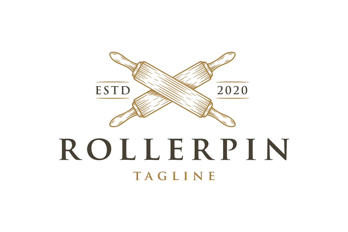 Cooking Roller Pin Logo Template, a Branding & Logo Template by vectorwithin (Photo 1 of 3)