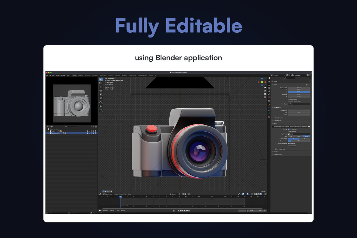 20 Photography 3D Icon Set, an Object 3D Model by Bilicube Studio (Photo 3 of 6)