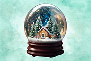 Christmas House In Snow Glob Clipar, a Seasonal Illustration by Craft Nest (Thumbnail 3 of 5)