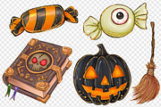 Halloween PNG clipart set 23, a Seasonal Illustration by LoLoArt (Thumbnail 2 of 6)