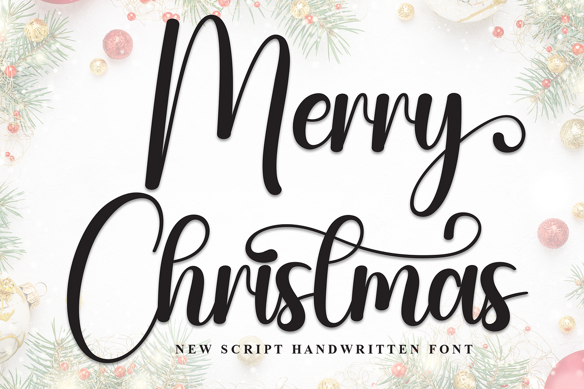 Merry Christmas | Script Font, a Handwritten Font by Scratchones (Photo 1 of 8)