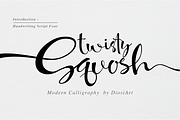 Twisty Squosh, a Script Font by DiosiArt (Thumbnail 1 of 12)