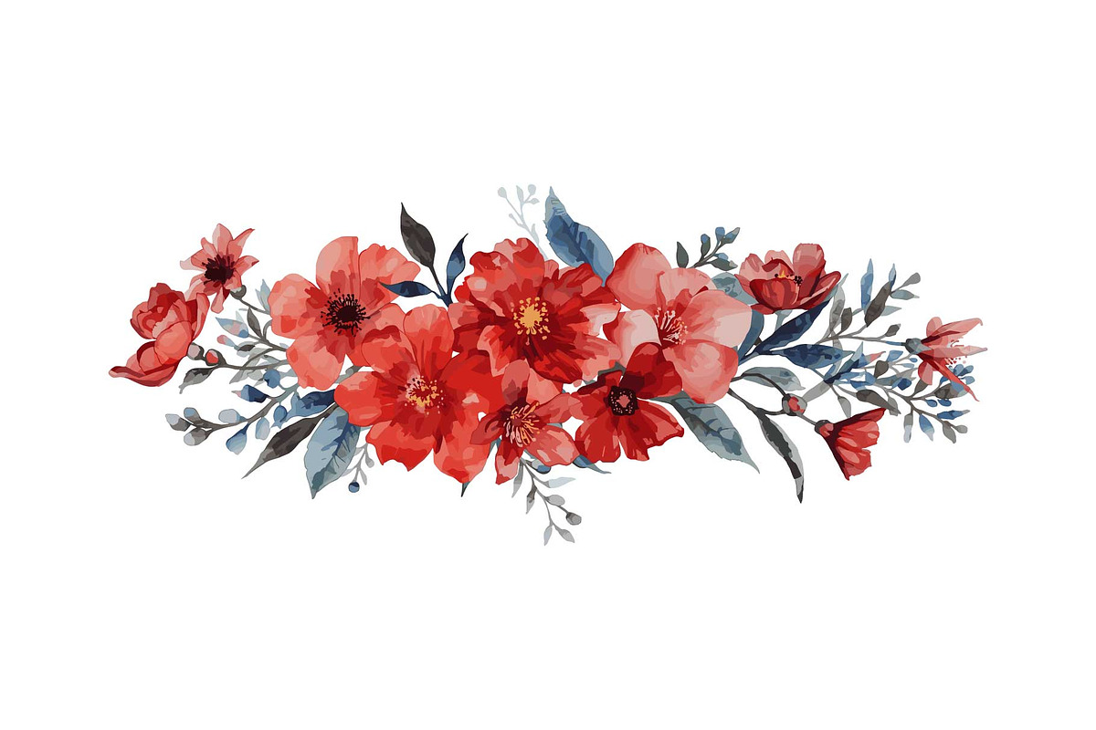Elegant Watercolor Floral Border Set, an Object Graphic by Designs_River (Photo 13 of 13)