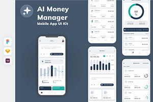 AI Money Manager Mobile App UI Kit, an UI Kit Template by uicube