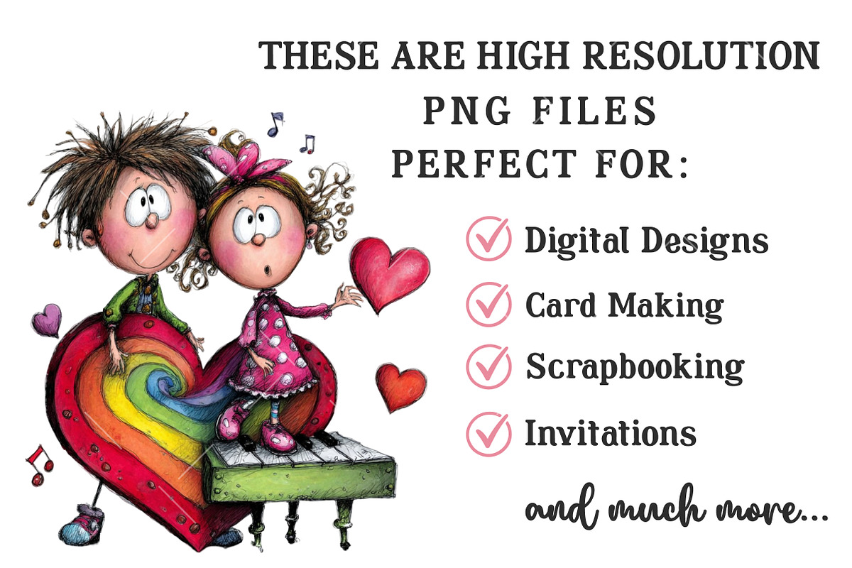 Whimsical Valentine Couple Clipart, an Illustration by OK Design (Photo 5 of 6)