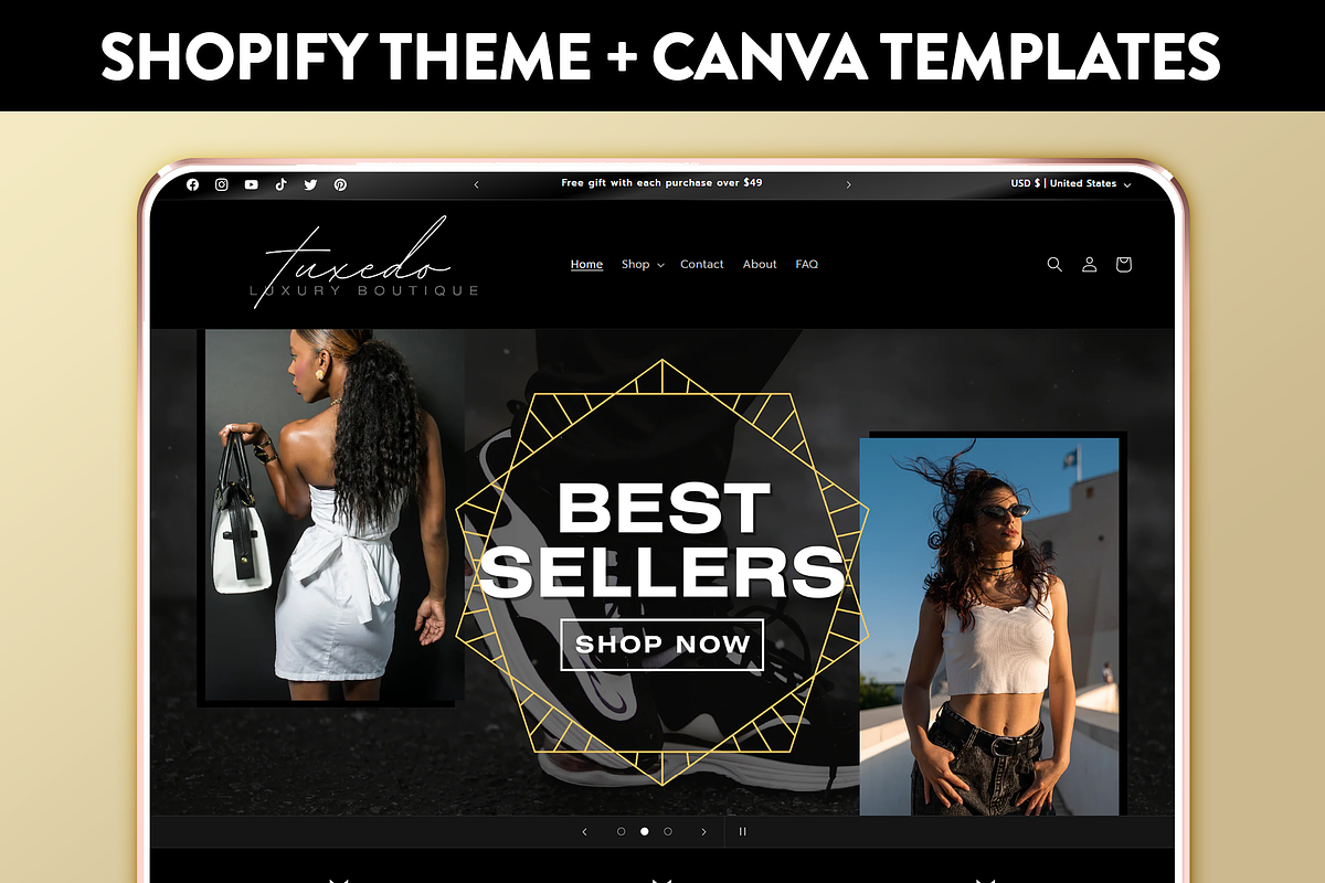 Tuxedo Shopify Theme, a Shopify Template by Lavender Skye Studio (Photo 1 of 3)