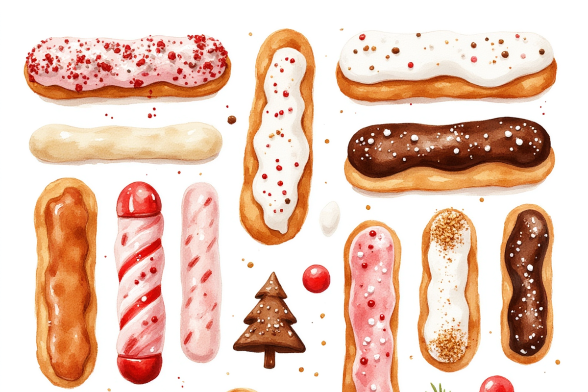 Eclairs Pastry Bundle Set, a Food Illustration by PLUM&FIGS (Photo 7 of 7)