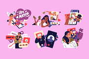 Love search, online dating app set, a Person Illustration by PaperTrident (Thumbnail 1 of 7)