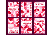 Valentines day posters with shapes, an Illustration by Buch&Bee (Thumbnail 1 of 4)