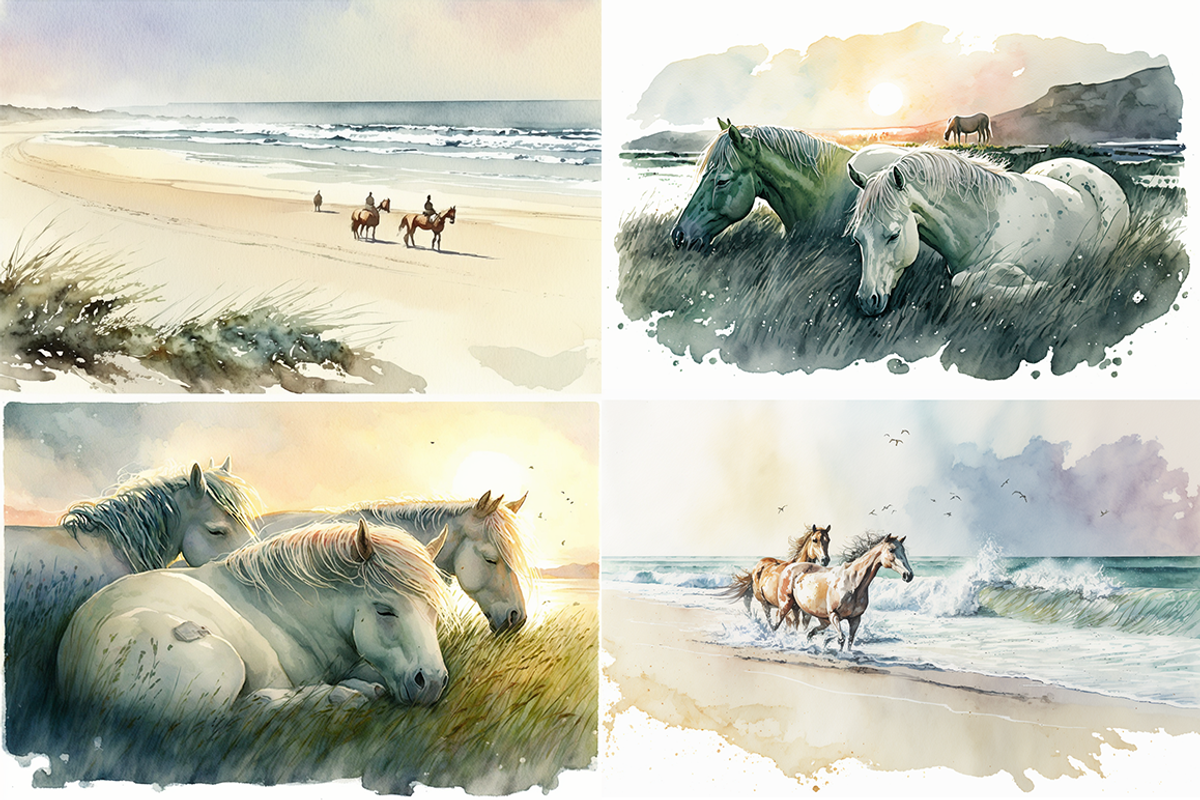 Horse Haven Watercolor Collection, an Animal Illustration by artsy-fartsy (Photo 6 of 9)