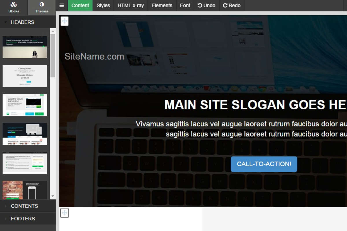 Bootstrap 3 drag-n-drop BLOCKS, a Bootstrap Template by Bootstraptor (Photo 1 of 7)