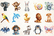 Animals Minimalist Cartoon Clipart, an Illustration by Rose Art (Thumbnail 2 of 4)