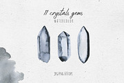 Crystals Gems Watercolor, a Texture Illustration by Maria's little shop (Thumbnail 2 of 7)