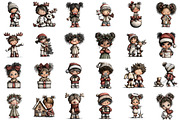 Christmas Kids Watercolor Clipart, an Illustration by Sublimation Artist (Thumbnail 2 of 6)