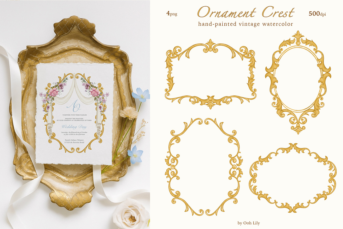 Vintage Garden Watercolor Clipart, a Decorative Illustration by Ooh Lily (Photo 9 of 23)