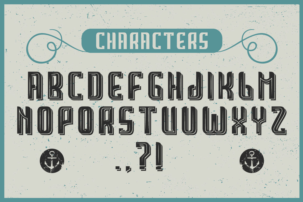 Handcrafted Marine Rum ladel font preview 2