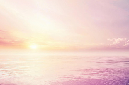 Serene sunset over calm ocean waters, a Photo by Beautiful things