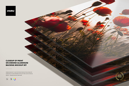 Dibond Aluminum Backing Print Mockup, a Merchandise Mockup by creatsy5