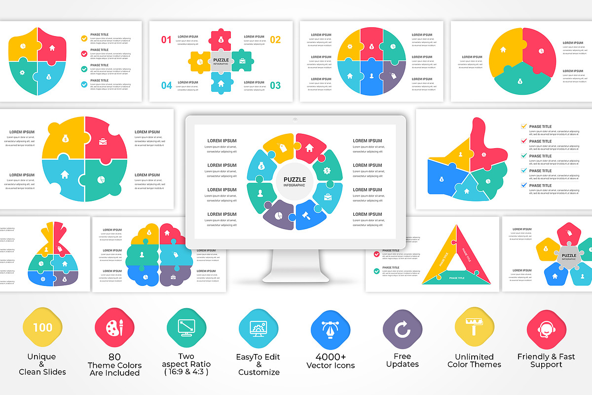 Puzzle Infographics PowerPoint, a Presentation Template by GraphicStan (Photo 2 of 13)