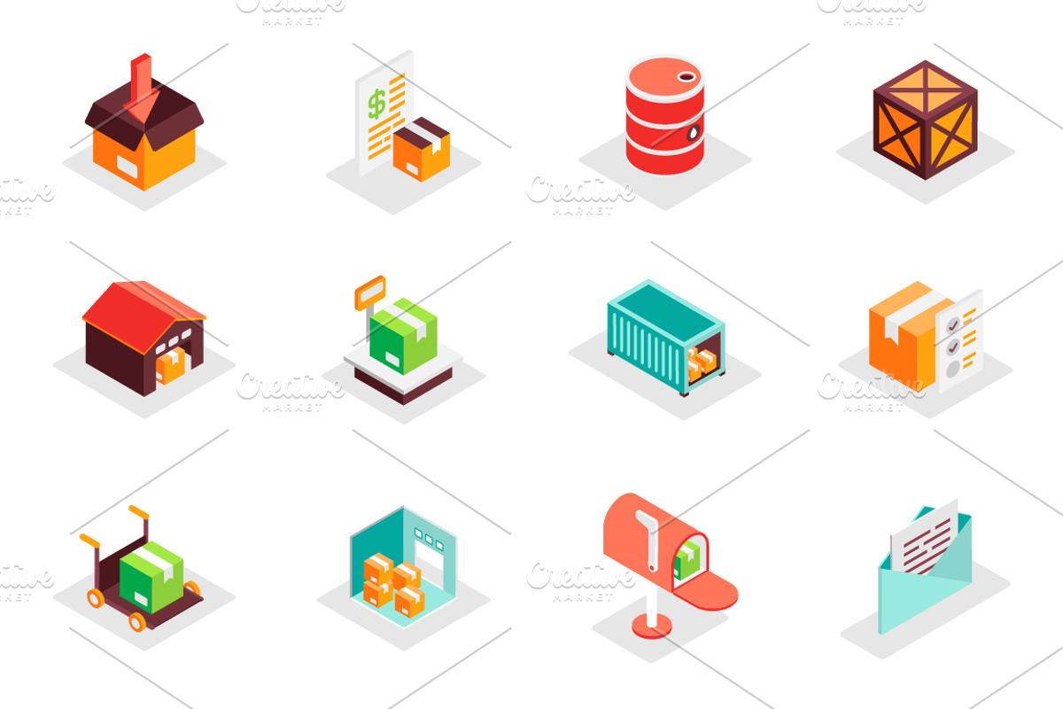 Isometric Icons Pack, a Duotone Icon by alexdndz (Photo 7 of 15)
