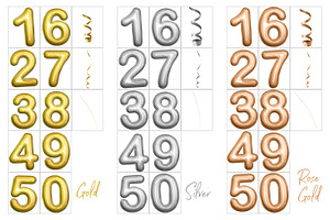 Foil Number Balloons Photo Overlays