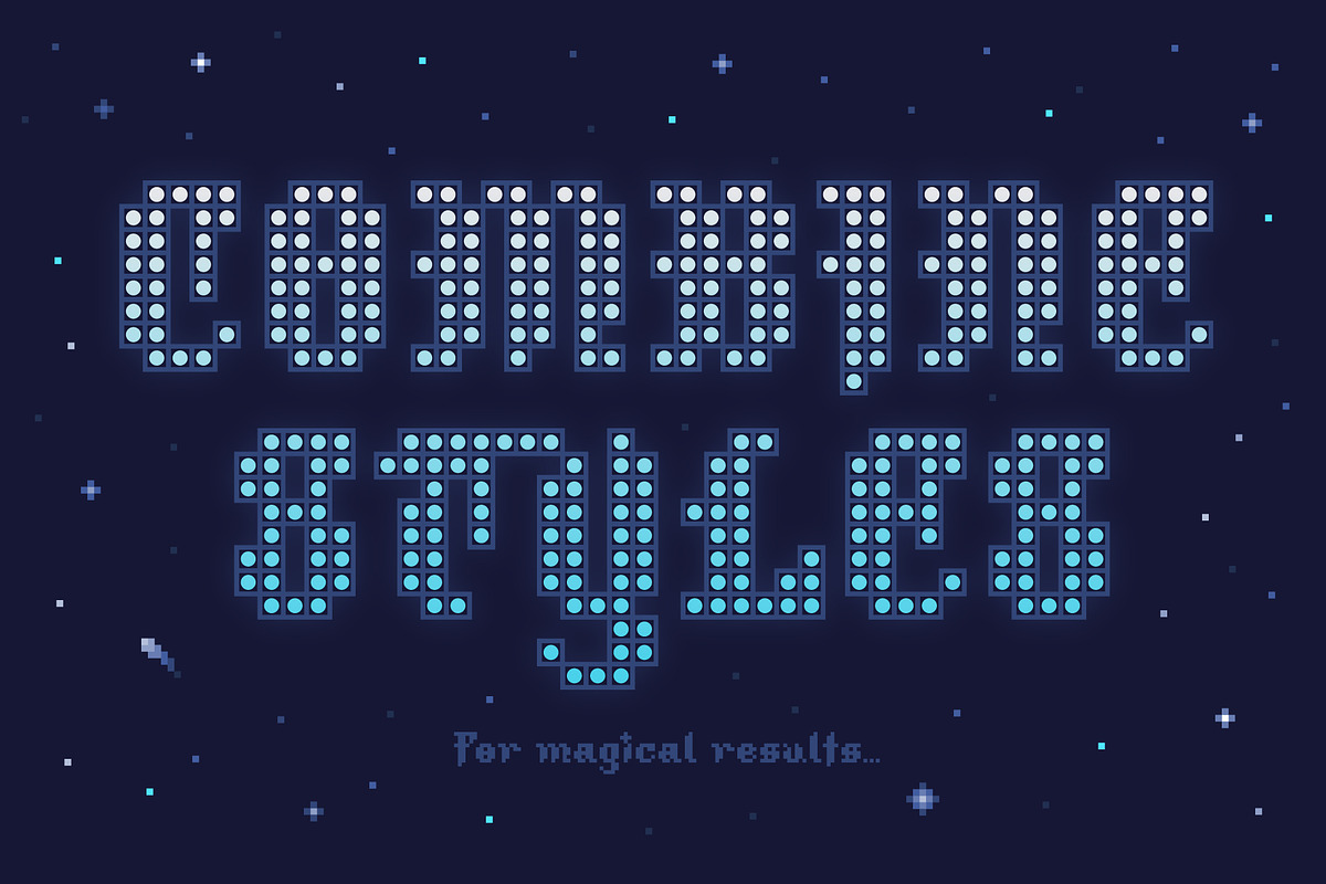 Magic Quest - 8-Bit Blackletter, a Blackletter Font by OPENCITYDESIGNCO (Photo 4 of 5)