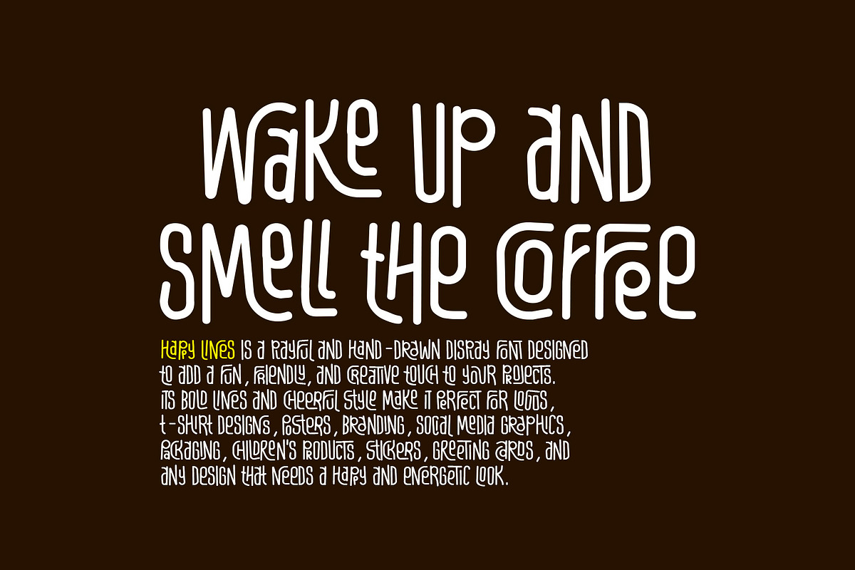 Happy Lines Uppercase Font, a Script Font by akropol (Photo 6 of 6)