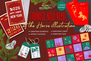 Chinese New Year 2026 of the Horse, a Graphic by DysenkaArt