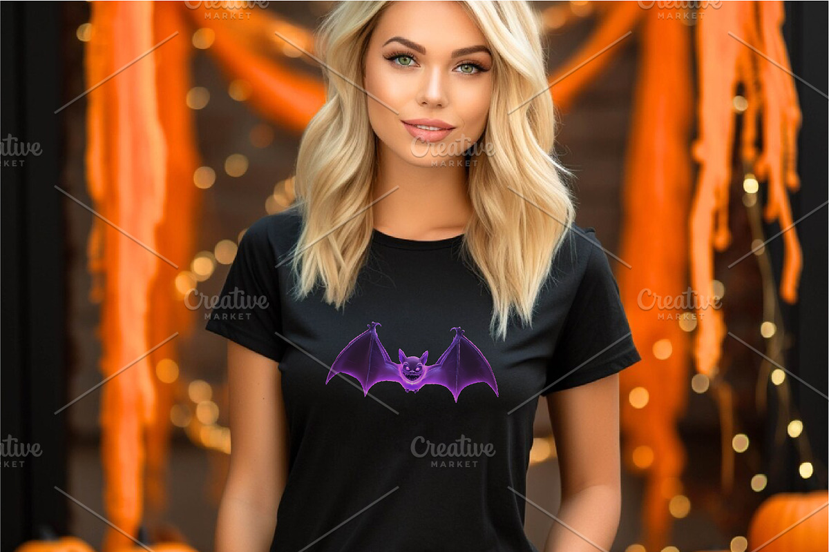 Creepy Neon Bats. Halloween Mascot., an Animal Illustration by KENO Mascots (Photo 6 of 10)