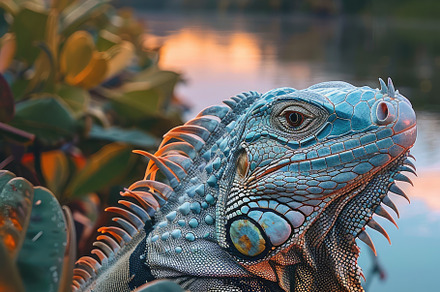 iguana on sunlit tree nature, an Animal Photo by Maylianaw28