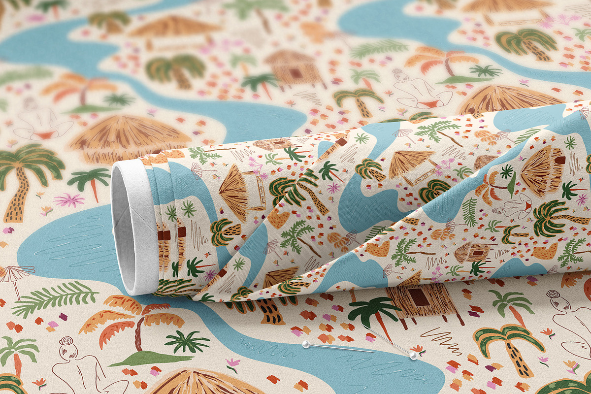 Hand drawn tropical floral patterns, a Pattern Graphic by Tani Kuzminka (Photo 14 of 22)