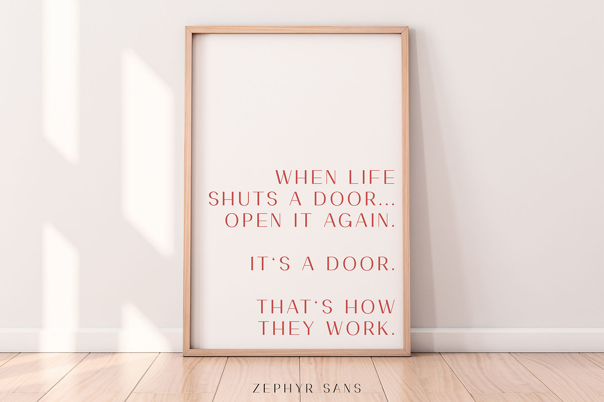 ZEPHYR Sans Serif Font, a Sans Serif Font by Fancy Malone (Photo 12 of 13)