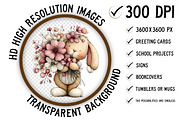 Whimsical Easter Bunny Clipart, an Illustration by Craft Nest (Thumbnail 2 of 11)