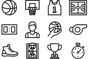 Various elements of basketball, a Sport Illustration by ZinetroN