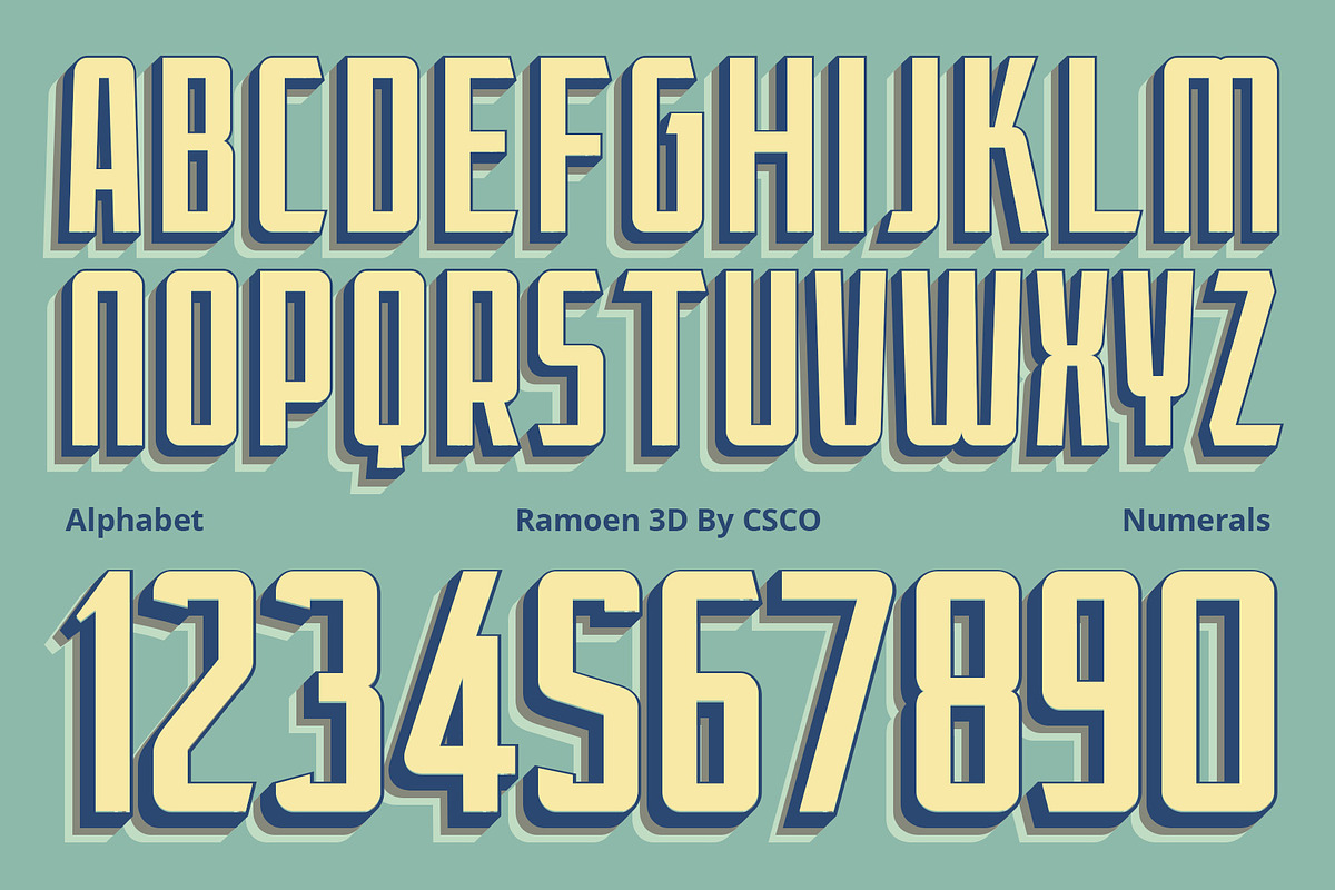 Ramoen 3D, a Sans Serif Font by Craft Supply Co. (Photo 6 of 8)