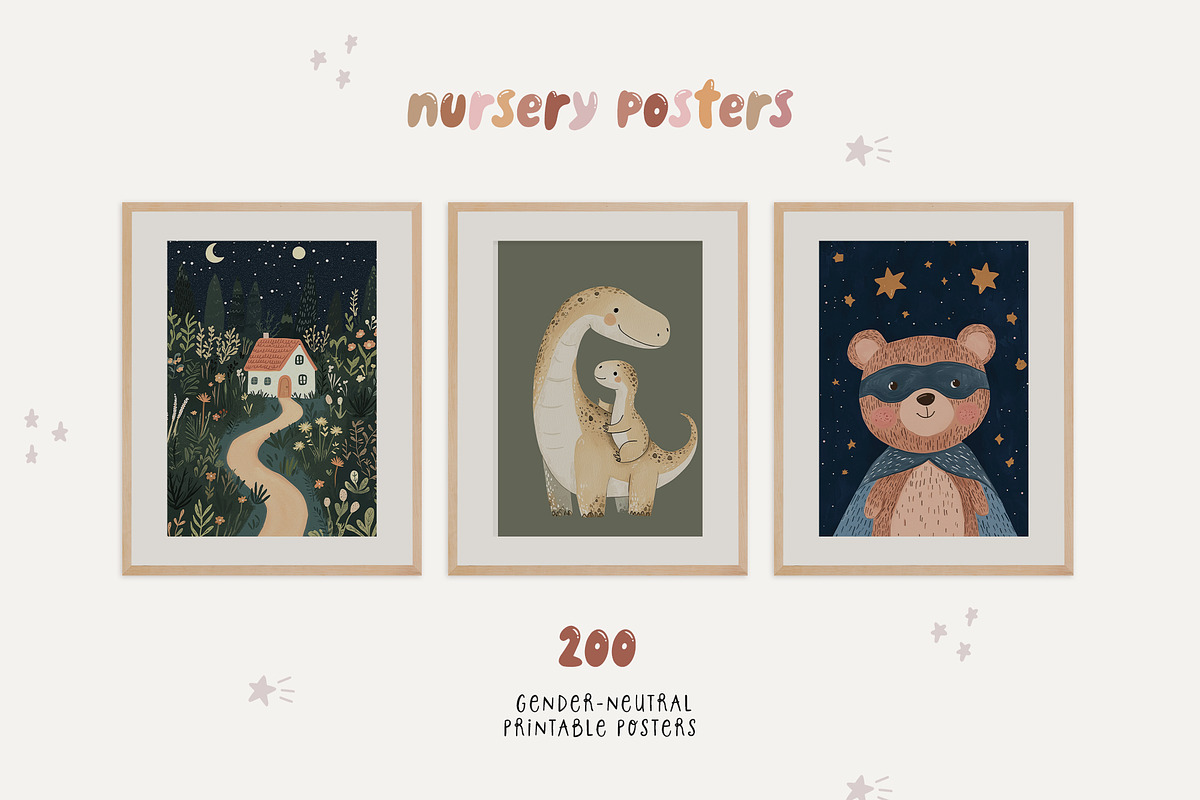 200 NURSERY POSTERS & PRINTS, a Background Graphic by Muse Artist (Photo 9 of 15)