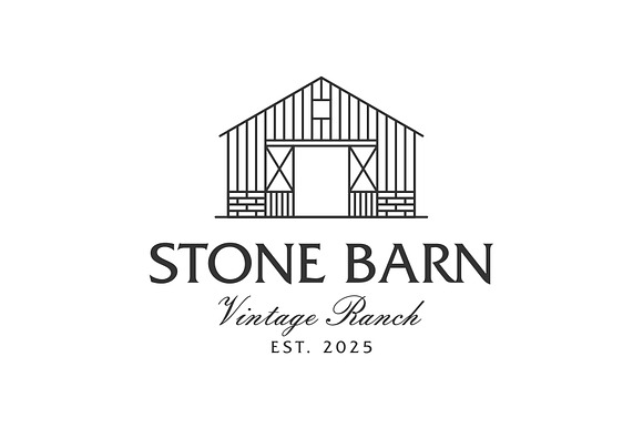 Vintage Stone Barn Farm Logo preview 2