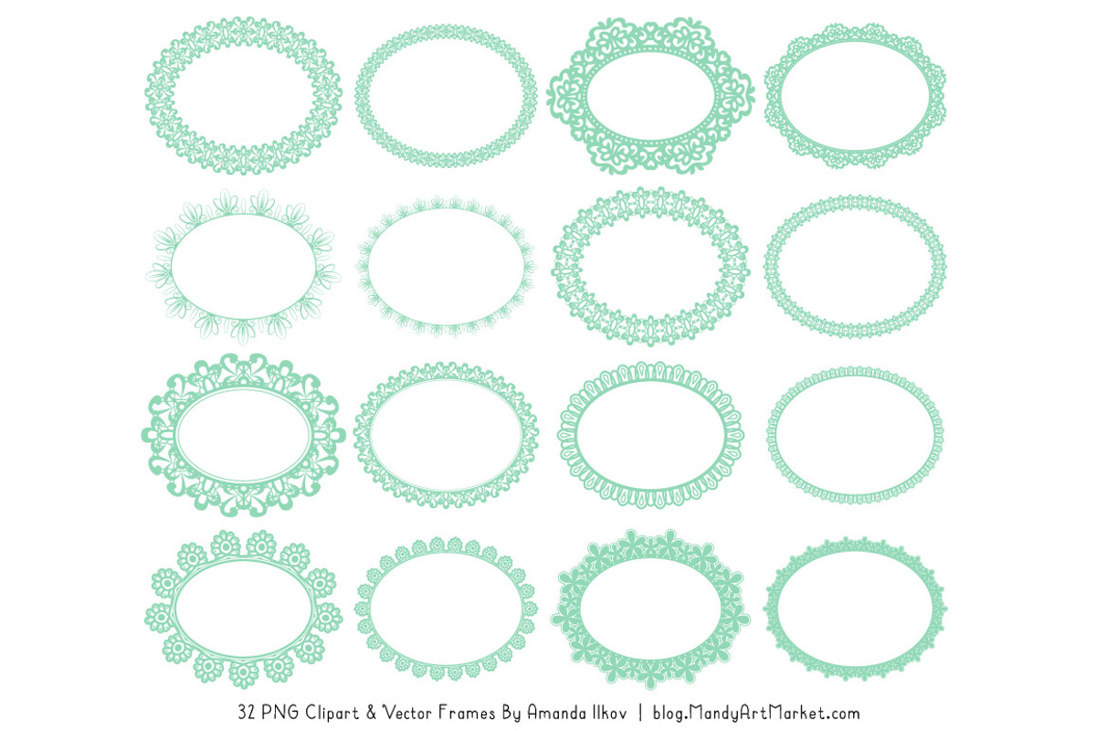 Mint Round Lace Frames, an Illustration by Amanda Ilkov (Photo 4 of 5)