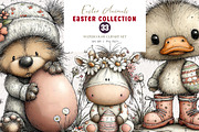 Whimsical Easter Animals Clipart, an Illustration by CreationArt (Thumbnail 1 of 5)