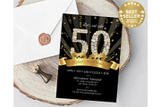 50th Birthday Invitation for Men, a Stationery Template by DreamsClipArt (Thumbnail 1 of 3)