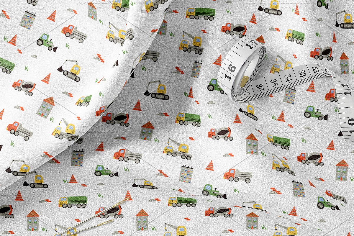 Kids Construction Seamless Patterns, a Pattern Graphic by Oksana Dovhopol Art (Photo 6 of 15)