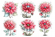 Whimsical Spring Dahlia Flower Clipa, an Illustration by Daily.Designs (Thumbnail 5 of 8)