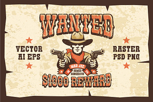 Wanted Wild West Cowboy 3 Posters