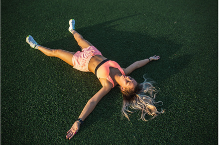 Fitness girl in a sports shorts and, a Sports & Recreation Photo by Northern Life