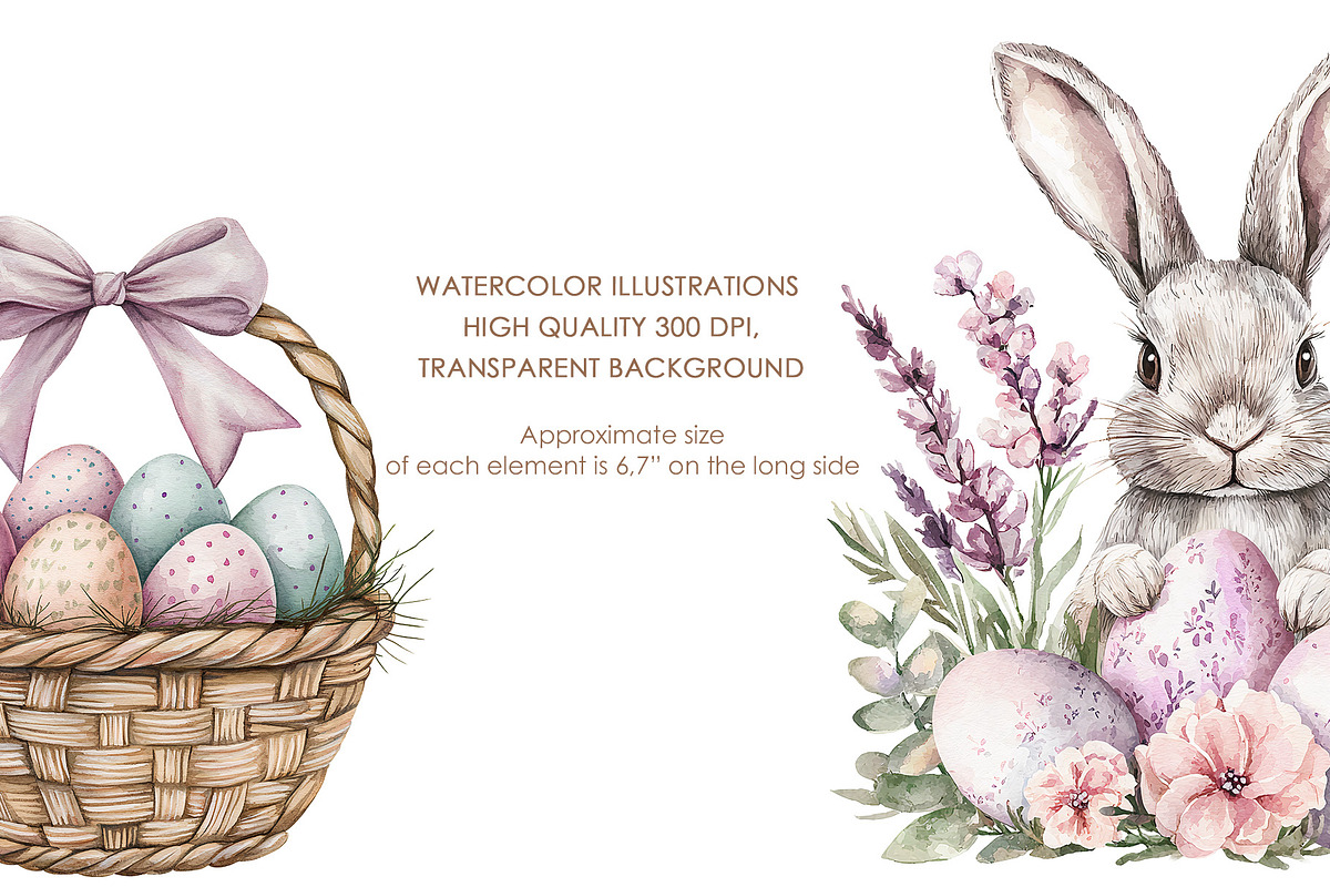 Watercolor Easter Bunny Clipart, a Graphic by AquarelleSpace (Photo 4 of 4)